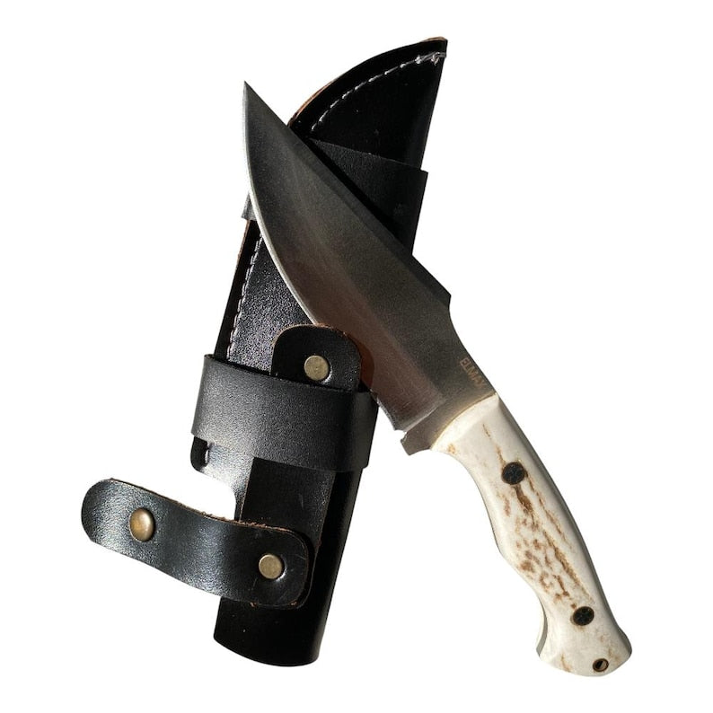 Handmade Elmax Steel Hunting Knife with Stag Horn Handle