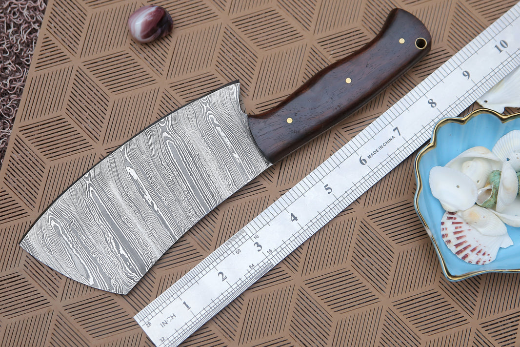 4 Piece Handmade Chef Knife Set, 4 Piece Damascus Steel Knife Set, Kitchen Knife Set with Leather Cover