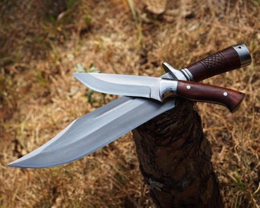 Handmade Bowie Knife Set: High Carbon Steel Blade