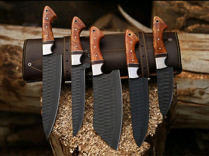 Carbon Steel Hammered Blade & Wood Handle