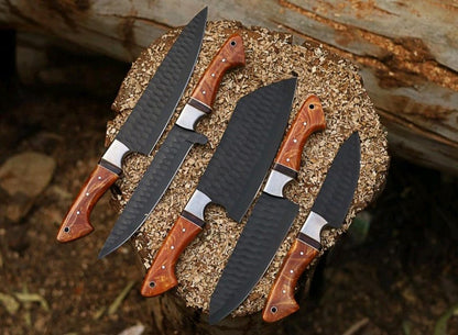 Carbon Steel Hammered Blade & Wood Handle