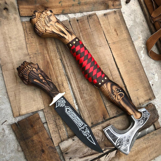 Handmade Viking Knife & Axe Set