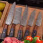 BladeVista Hand-Forged Damascus Chef Knife Set (5-Piece)