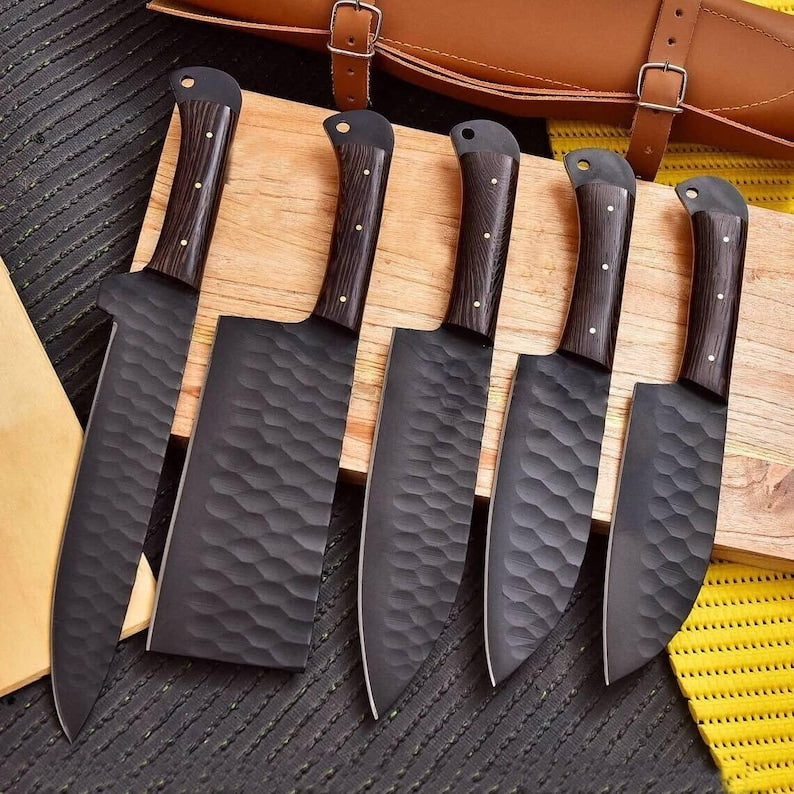 Handmade Damascus Steel Kitchen Knife Set – Premium Chef Knife Set with Razor-Sharp Blades & Ergonomic Handles