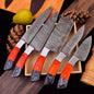 Damascus Steel Chef Knife Set, Hand forged Kitchen knives