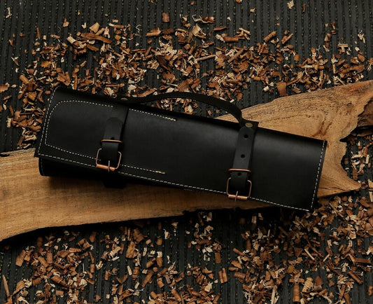 Handmade Damascus Chef Knife Set, Forged BBQ Knives, Wood Handle