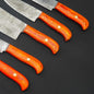 Damascus Steel 5-Piece Chef Knife Set | Handmade BBQ Kitchen Knife Collection