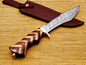 Handmade Damascus Steel Hunting Bowie | Cow & Rosewood Handle