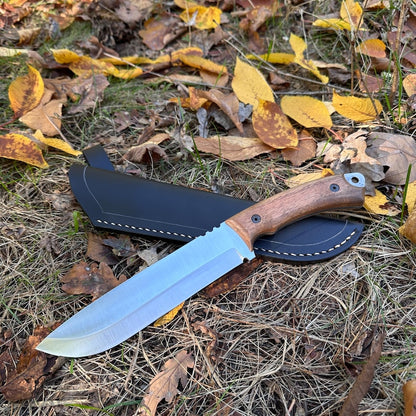 Walnut Handle Camping Knife: High Carbon Steel