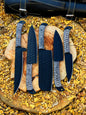Damascus Chef Knife Set, 5 Piece black Kitchen Knife Set, Hand Forged Textured Handle Cooking tool set