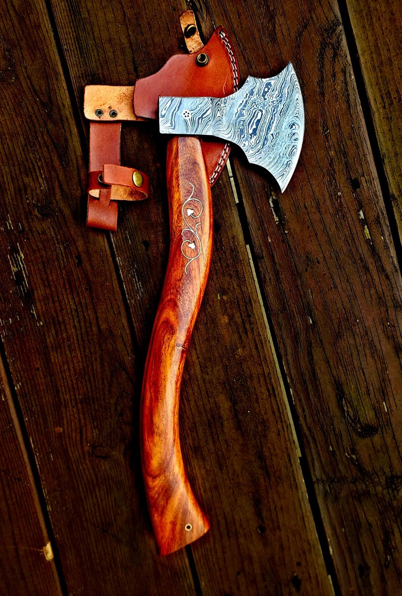 Damascus handmade custom Axe by Bladevista International Knives