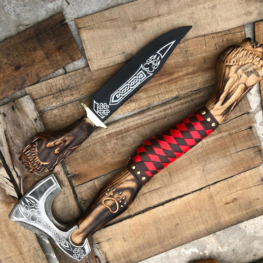 Handmade Viking Knife & Axe Set
