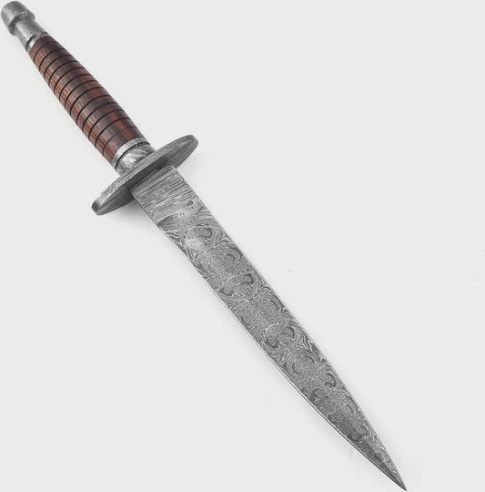ARKANSAS Toothpick Dagger Damascus Medieval