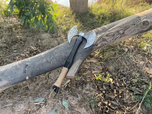 Handmade Carbon Steel Double Head Viking Axe
