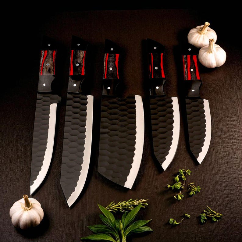 Hand Forged Chef Knife Set | J2 Steel, Pakka Wood Handle