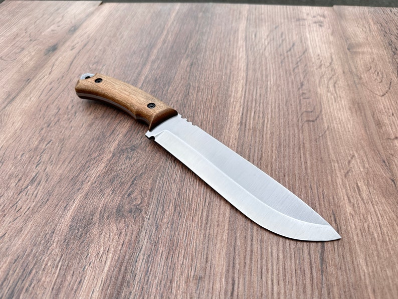 Walnut Handle Camping Knife: High Carbon Steel Hunting, Bushcraft, Survival Knife