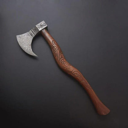 Handmade Damascus Steel Viking Axe