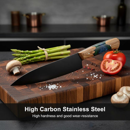 Custom Professional Black Blade Kitchen Knife Set of 5