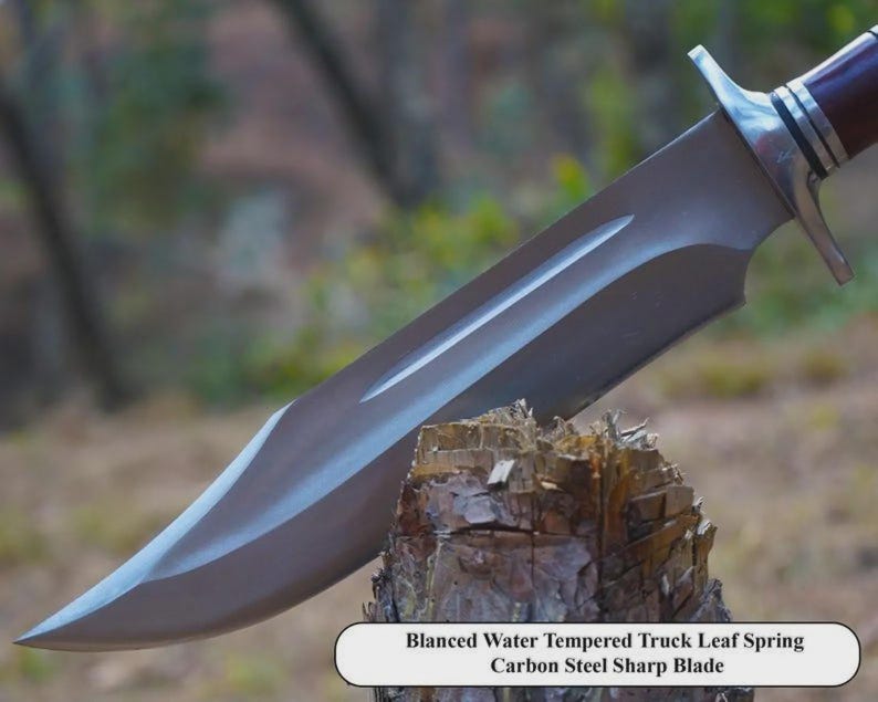 Handmade Bowie Knife Set: High Carbon Steel Blade