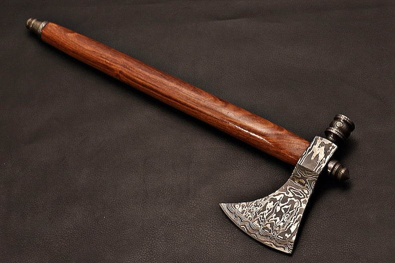 Handmade Damascus Steel Tomahawk / SK Axe with Rose wood Handle