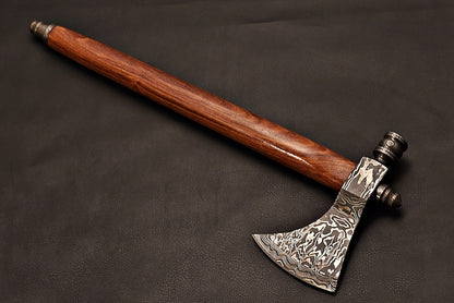 Handmade Damascus Steel Tomahawk / SK Axe with Rose wood Handle