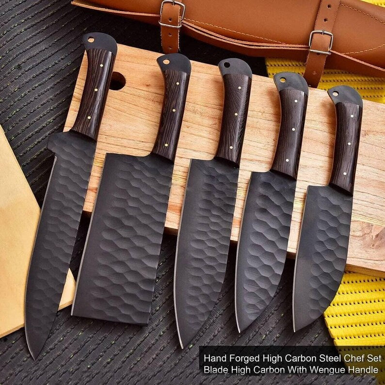 Handmade Damascus Steel Kitchen Knife Set – Premium Chef Knife Set with Razor-Sharp Blades & Ergonomic Handles
