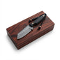 CUSTOM HANDMADE 440C STEEL TANTO KNIFE WITH ROSE WOOD HANDLE WITH PURE LEATHER SHEATH
