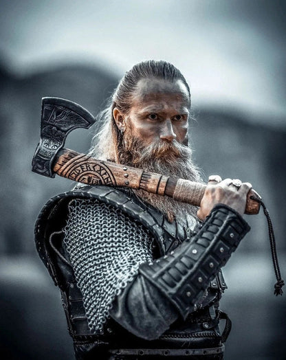 Custom Gift Hand Forged Carbon Steel VIKING AXE with Ash Wood Shaft, Wedding Gift, Axe