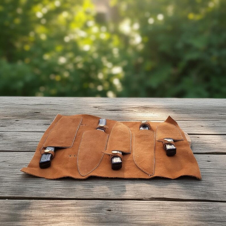 Handmade 5-Piece Damascus Steel Chef Knife Set