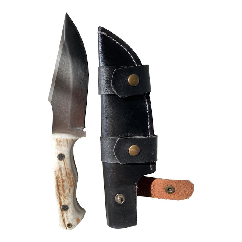 Handmade Elmax Steel Hunting Knife with Stag Horn Handle