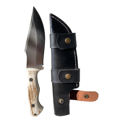 Handmade Elmax Steel Hunting Knife with Stag Horn Handle