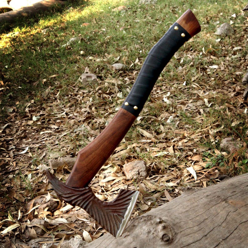 Hand-Forged Raven Axe | High Carbon Steel Bearded Hatchet