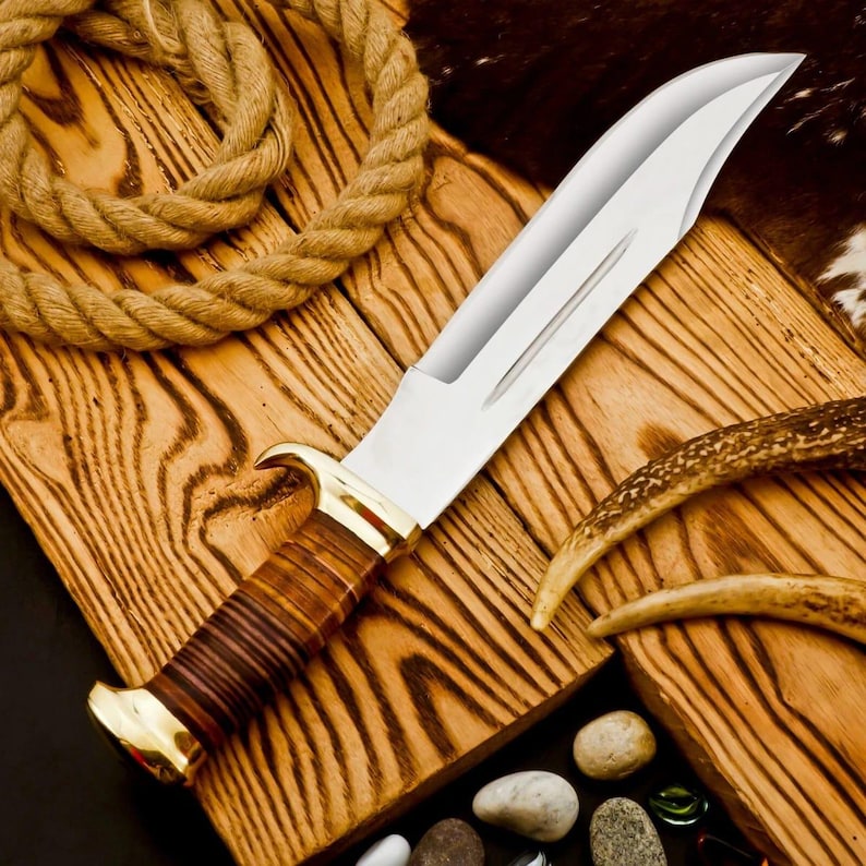 16" Massive D2 STEEL Hunting Knife Crocodile Dundee Fixed Blade Bowie Knife