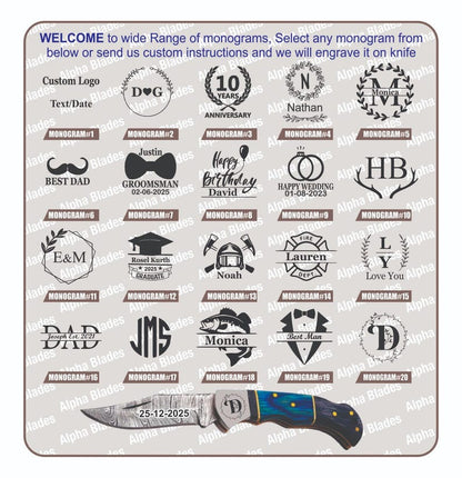 Handmade Damascus hunting knife Anniversary gift for husband groomsman gift bowie