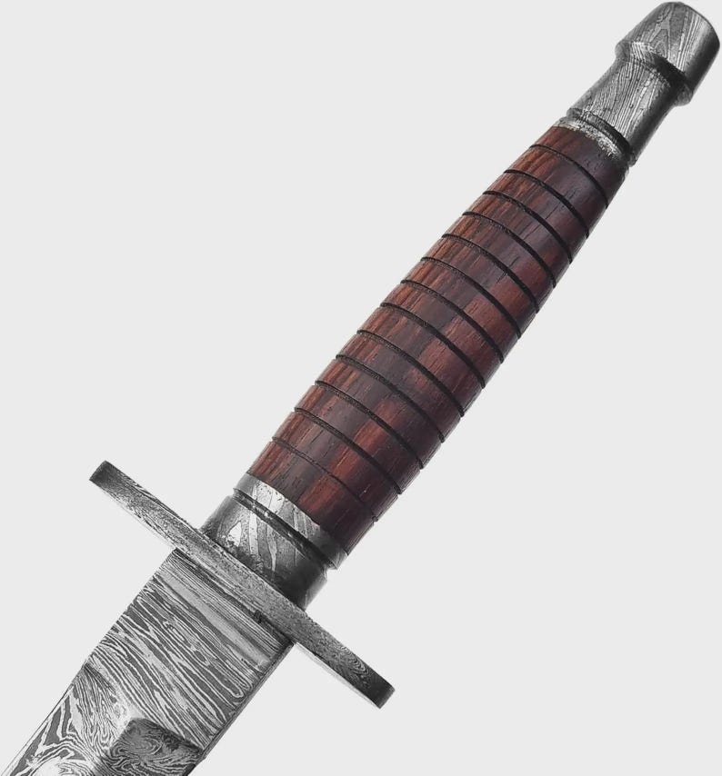 ARKANSAS Toothpick Dagger Damascus Medieval