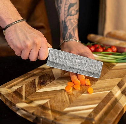 Personalized Kitchen Knife Set 5 Pcs | Handmade Damascus Steel Chef Knives set