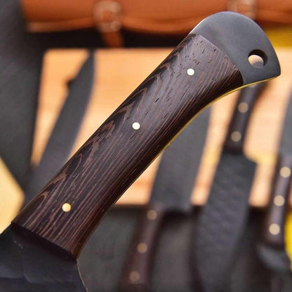 Carbon Steel Hammered Blade & Wood Handle