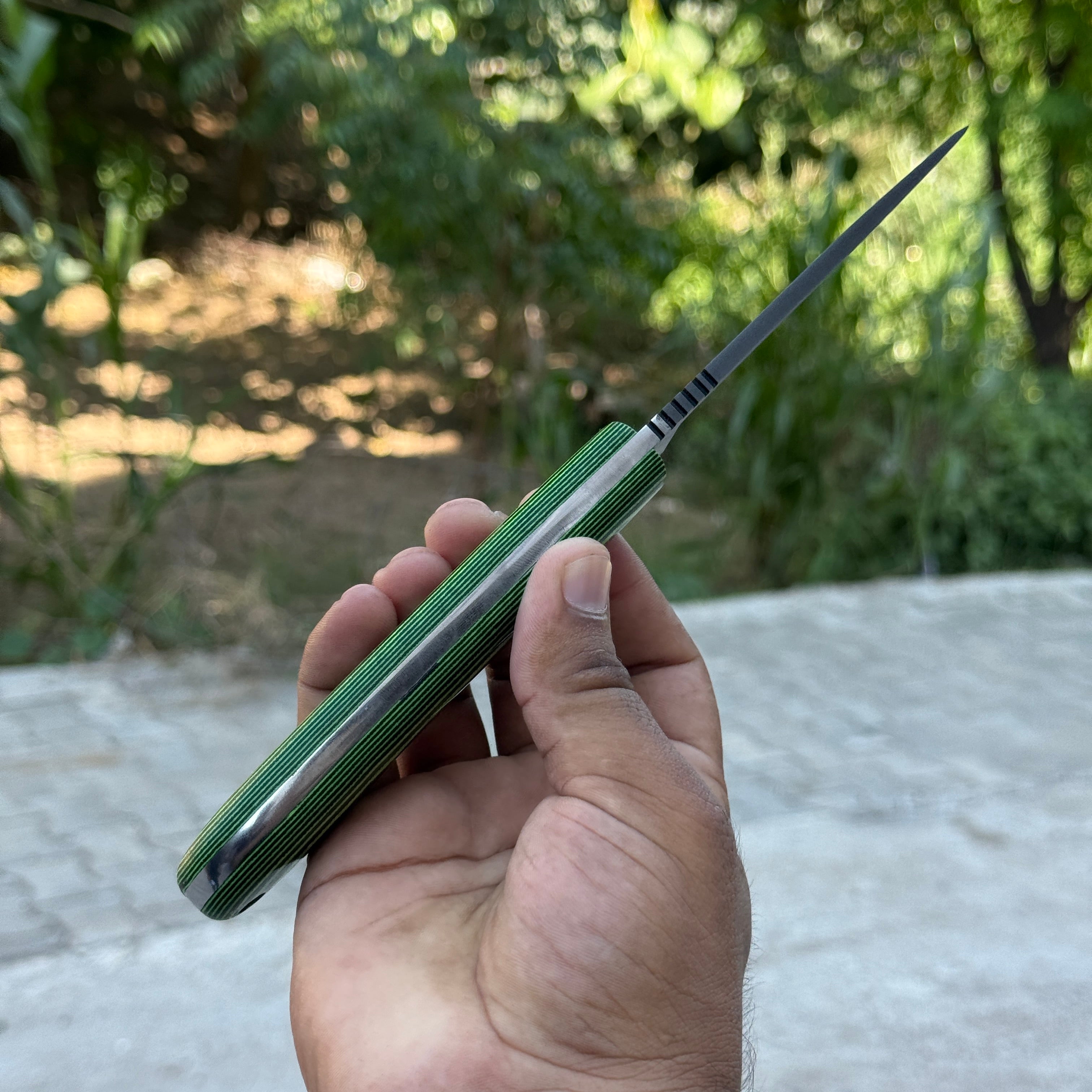 Custom Handmade Spring Steel knife with Micarta Sheath