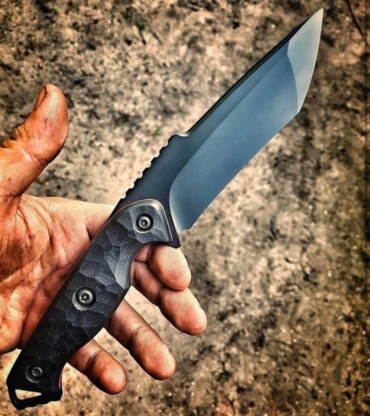 Custom Handmade Spring Steel Hunting Knife With Beautiful Wood Handle And Leather sheath